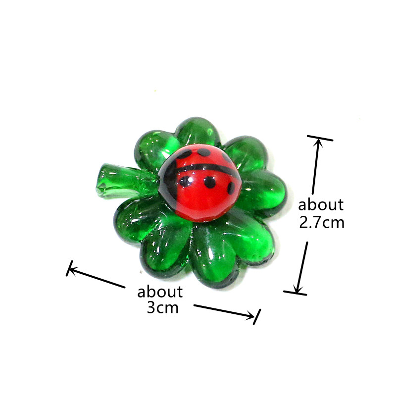 5pcs Green Mini Glass Four-Lea - Bonsai Garden Chinese Garden review and price
