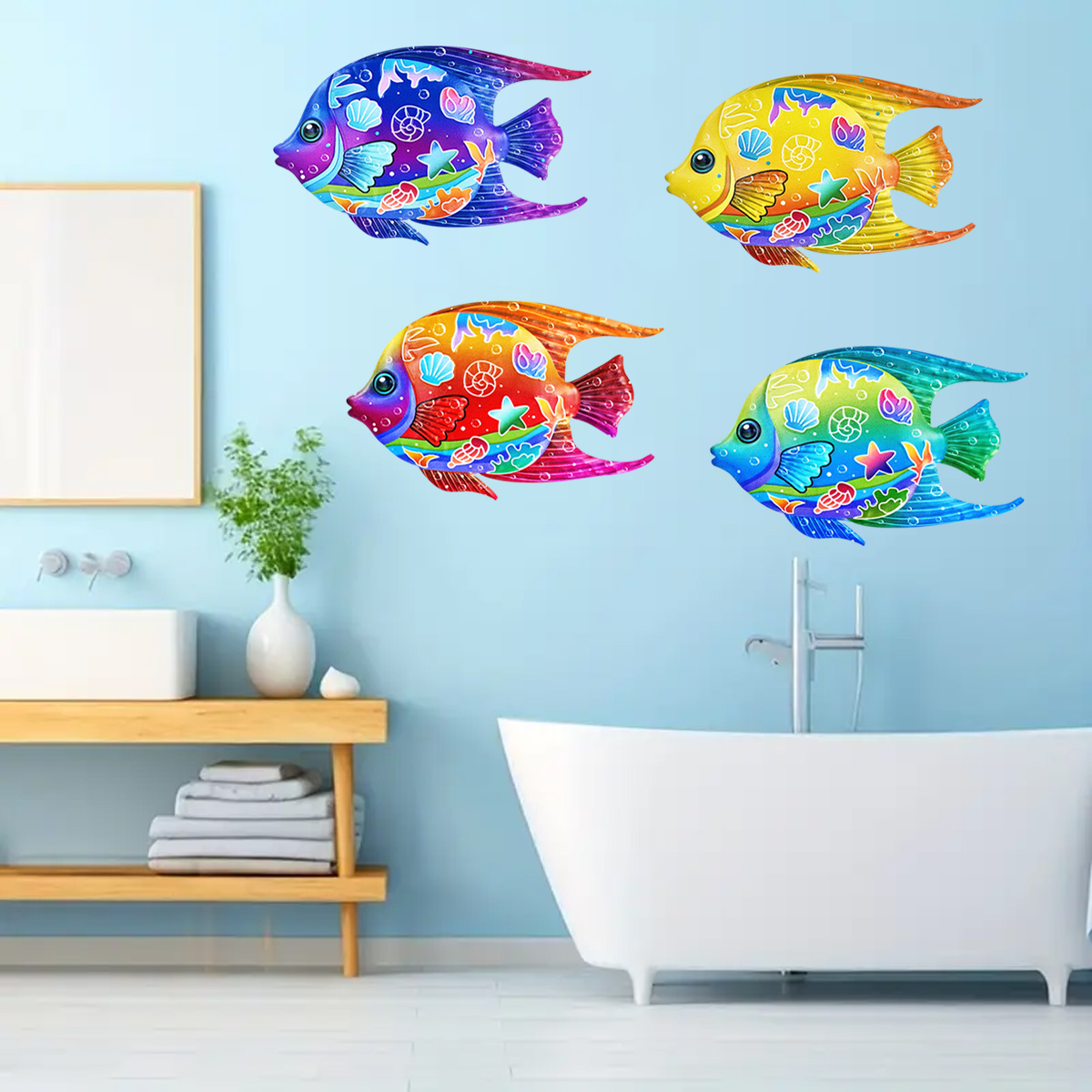Eye-catching Metal Ocean Fish  - Bonsai Garden Ornaments review and price