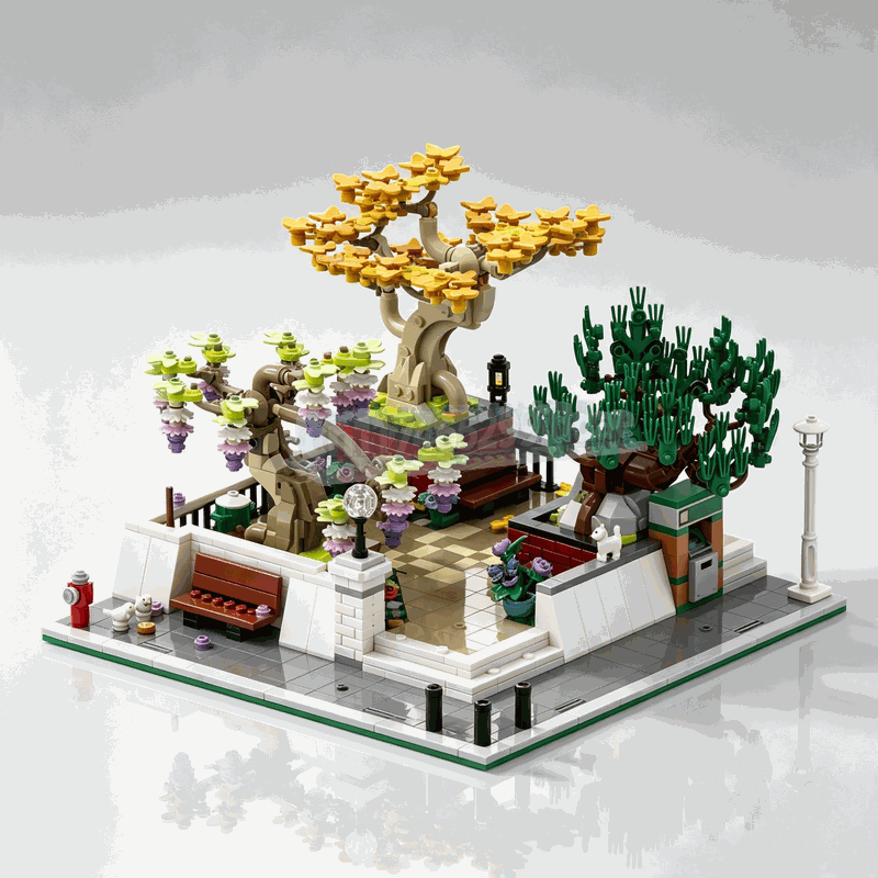 1309PCS Corner Park Bonsai Tre - Bonsai Garden Lego Set review and price