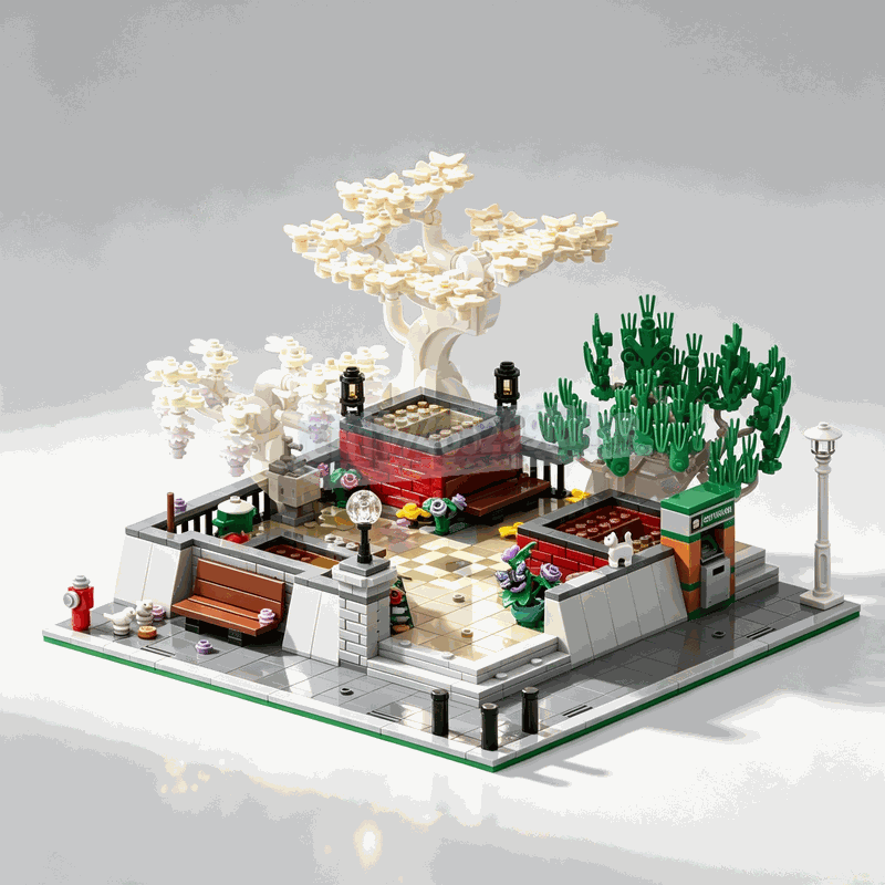 1309PCS Corner Park Bonsai Tre - Bonsai Garden Lego Set review and price