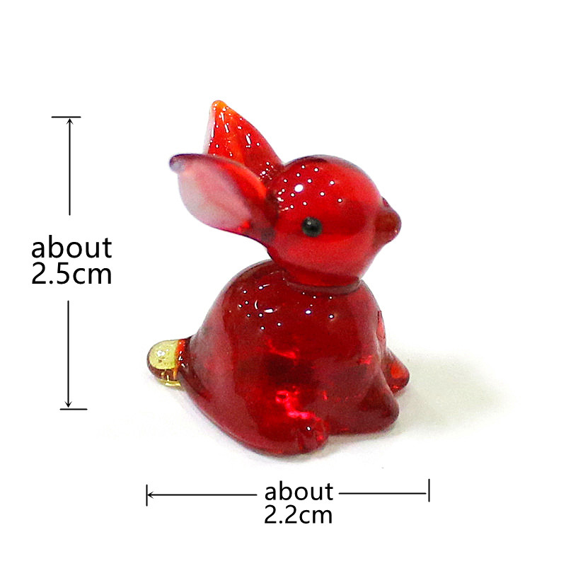 2pcs Mini Glass Bunny Figurine - Bonsai Garden Chinese Garden review and price