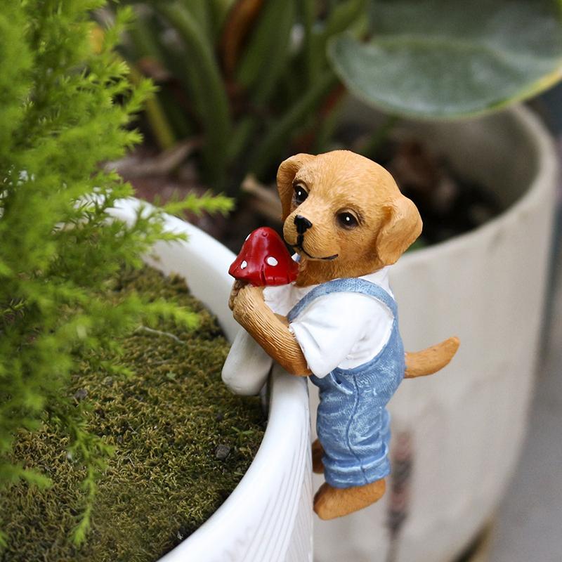 Cute Hanging Dog Figurine Flow - Bonsai Garden Ornaments review and price