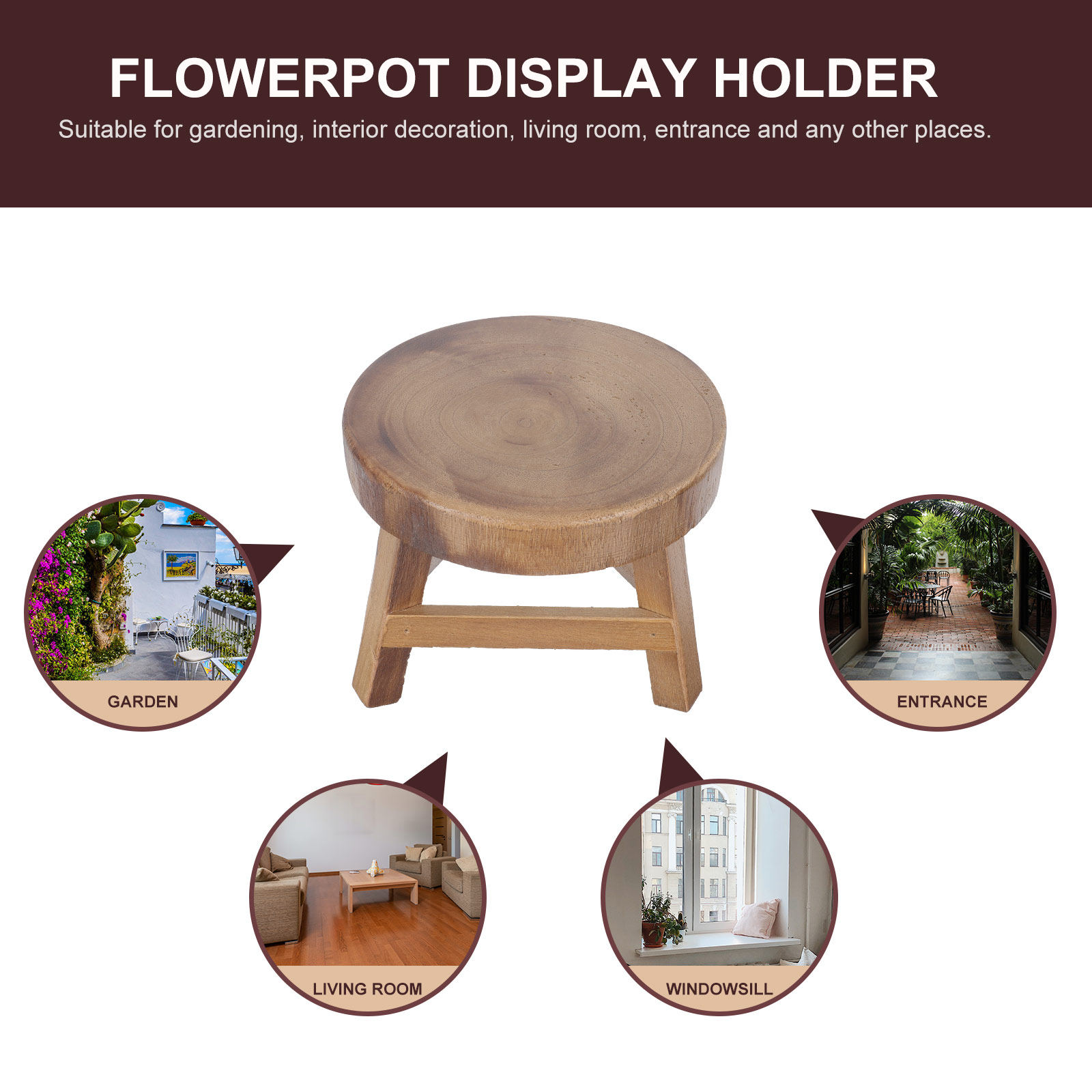 1Pcs Wooden Flower Pot Stand R - Bonsai Garden Stand review and price